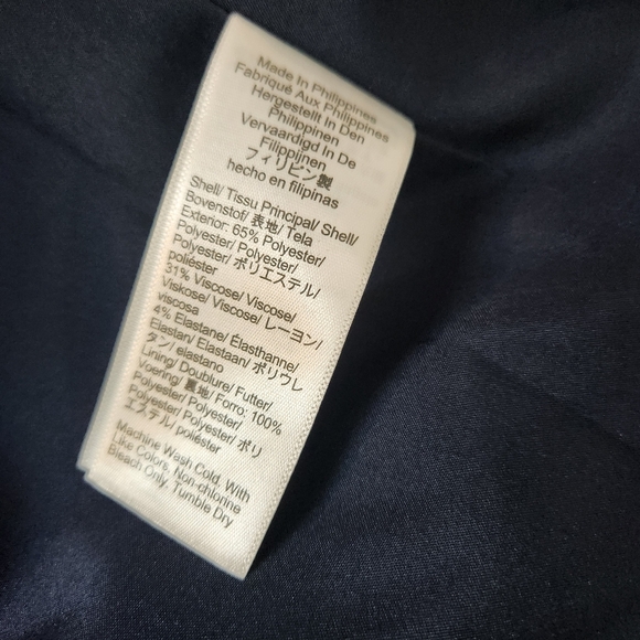 J. Crew Factory Ruffleneck Suit Dress Sleeveless Navy Blue Size 4 Petite - Picture 6 of 9